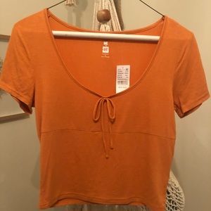 Me to We Cropped Form-Fitting Baby Tee